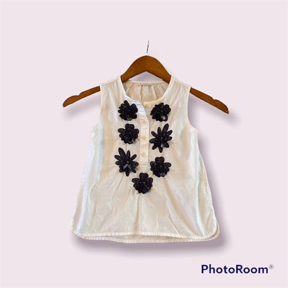 CREWCUTS By J.Crew Girls Sleeveless Top Flower Tassels - Picture 1 of 6